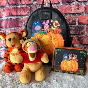 Loungefly Winnie The Pooh Glow-In-The-Dark Mini Backpack, Wallet and Plushies!!